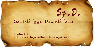 Szilágyi Dionízia névjegykártya